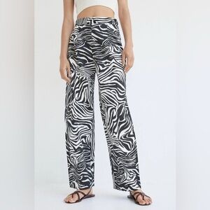 Anthropologie Corey‎ Lynn Calter Zebra Striped Pants $158 Sz S B&W